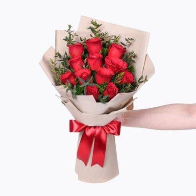 12 Red Roses Korean Style by Flower Chimp (Available For Arrival Only)