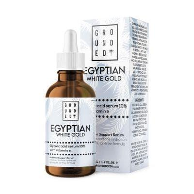 Grounded Body Scrub Egyptian White Gold, Glycolic Acid Serum 10% With Vitamin E
