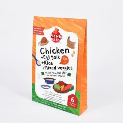 Instant Baby Food (Rice+Chicken+Egg Yolk+Mixed Veg) 6M