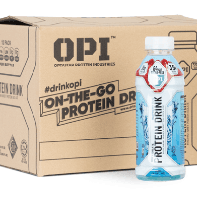 OPI Protein Drink Raspberry Blue Flavour Carton (12 bottles)