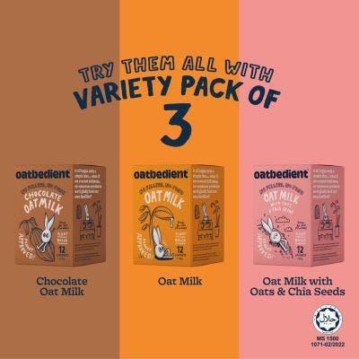 Oatbedient Oat Milk Series Variety of 3 (12 x 28g/35g)