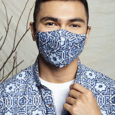 Enrich X Kapten Batik Artisanal Batik Face Mask in Blue