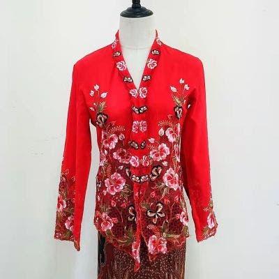 Kenny Loh Couture - Wings of Eternity - kebaya Sulam Tinggi [Red - Size S]
