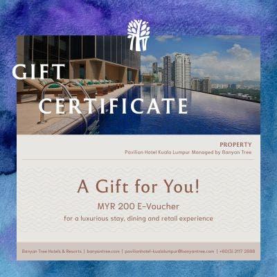 RM 200 e-Gift Certificate - Pavilion Hotel Kuala Lumpur