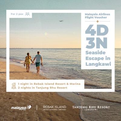 Tanjung Rhu Resort and Rebak Island Resort & Marina - Seaside Escape in Langkawi for 2 pax, 4D3N +  Malaysia Airlines Flight Voucher